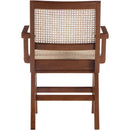  Color_Walnut -- Preston Walnut Solid Wood And Natural Cane Dining Arm Chair IMAGE 3