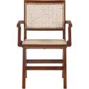  Color_Walnut -- Preston Walnut Solid Wood And Natural Cane Dining Arm Chair IMAGE 4