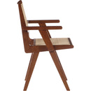  Color_Walnut -- Preston Walnut Solid Wood And Natural Cane Dining Arm Chair IMAGE 5
