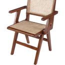  Color_Walnut -- Preston Walnut Solid Wood And Natural Cane Dining Arm Chair IMAGE 6