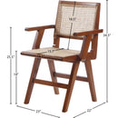  Color_Walnut -- Preston Walnut Solid Wood And Natural Cane Dining Arm Chair IMAGE 8