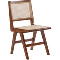  Color_Walnut -- Preston Walnut Solid Wood And Natural Cane Dining Side Chair IMAGE 1