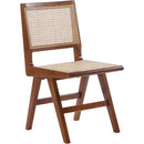  Color_Walnut -- Preston Walnut Solid Wood And Natural Cane Dining Side Chair IMAGE 1