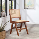  Color_Walnut -- Preston Walnut Solid Wood And Natural Cane Dining Side Chair IMAGE 2