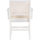  Color_White -- Preston White Solid Wood And Natural Cane Dining Arm Chair IMAGE 3