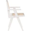  Color_White -- Preston White Solid Wood And Natural Cane Dining Arm Chair IMAGE 5