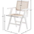  Color_White -- Preston White Solid Wood And Natural Cane Dining Arm Chair IMAGE 8