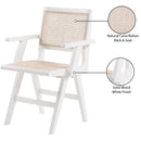  Color_White -- Preston White Solid Wood And Natural Cane Dining Arm Chair IMAGE 9