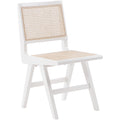  Color_White -- Preston White Solid Wood And Natural Cane Dining Side Chair IMAGE 1