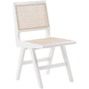 Color_White -- Preston White Solid Wood And Natural Cane Dining Side Chair IMAGE 1
