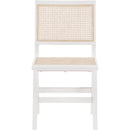  Color_White -- Preston White Solid Wood And Natural Cane Dining Side Chair IMAGE 4