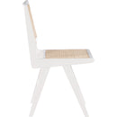  Color_White -- Preston White Solid Wood And Natural Cane Dining Side Chair IMAGE 5