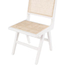  Color_White -- Preston White Solid Wood And Natural Cane Dining Side Chair IMAGE 6