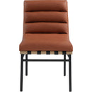  Color_Cognac -- Burke Cognac Vegan Leather Upholstered Dining Chair IMAGE 3
