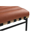  Color_Cognac -- Burke Cognac Vegan Leather Upholstered Dining Chair IMAGE 5