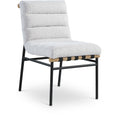  Color_Black/ Cream -- Burke Cream Boucle Fabric Upholstered Dining Chair IMAGE 1