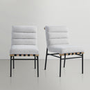 Color_Black/ Cream -- Burke Cream Boucle Fabric Upholstered Dining Chair IMAGE 2
