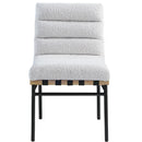  Color_Black/ Cream -- Burke Cream Boucle Fabric Upholstered Dining Chair IMAGE 3