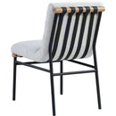  Color_Black/ Cream -- Burke Cream Boucle Fabric Upholstered Dining Chair IMAGE 4