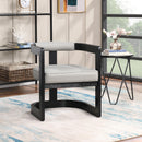  Color_Grey -- Manchester Grey Vegan Leather Upholstered Dining Chair IMAGE 2