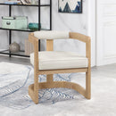  Color_Cream -- Manchester Cream Vegan Leather Upholstered Dining Chair IMAGE 2