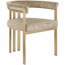 Color_Beige -- Marcello Beige Velvet Upholstered Dining Chair IMAGE 1