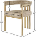  Color_Beige -- Marcello Beige Velvet Upholstered Dining Chair IMAGE 7