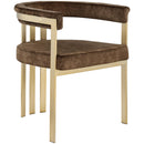  Color_Brown -- Marcello Brown Velvet Upholstered Dining Chair IMAGE 1