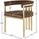  Color_Brown -- Marcello Brown Velvet Upholstered Dining Chair IMAGE 7
