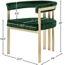  Color_Green -- Marcello Green Velvet Upholstered Dining Chair IMAGE 7