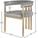  Color_Grey -- Marcello Grey Velvet Upholstered Dining Chair IMAGE 7