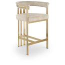  Color_Beige -- Marcello Beige Velvet Upholstered Counter Stool IMAGE 1