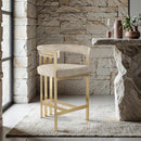  Color_Beige -- Marcello Beige Velvet Upholstered Counter Stool IMAGE 2