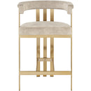  Color_Beige -- Marcello Beige Velvet Upholstered Counter Stool IMAGE 3