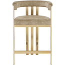  Color_Beige -- Marcello Beige Velvet Upholstered Counter Stool IMAGE 4
