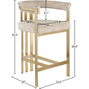  Color_Beige -- Marcello Beige Velvet Upholstered Counter Stool IMAGE 7