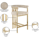  Color_Beige -- Marcello Beige Velvet Upholstered Counter Stool IMAGE 8