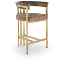  Color_Brown -- Marcello Brown Velvet Upholstered Counter Stool IMAGE 1