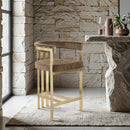 Color_Brown -- Marcello Brown Velvet Upholstered Counter Stool IMAGE 2