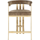  Color_Brown -- Marcello Brown Velvet Upholstered Counter Stool IMAGE 3