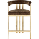  Color_Brown -- Marcello Brown Velvet Upholstered Counter Stool IMAGE 4