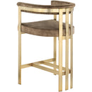  Color_Brown -- Marcello Brown Velvet Upholstered Counter Stool IMAGE 5