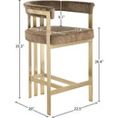  Color_Brown -- Marcello Brown Velvet Upholstered Counter Stool IMAGE 7
