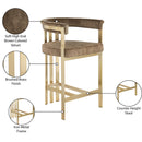  Color_Brown -- Marcello Brown Velvet Upholstered Counter Stool IMAGE 8