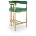  Color_Green -- Marcello Green Velvet Upholstered Counter Stool IMAGE 1