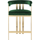  Color_Green -- Marcello Green Velvet Upholstered Counter Stool IMAGE 4