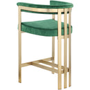  Color_Green -- Marcello Green Velvet Upholstered Counter Stool IMAGE 5