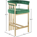 Color_Green -- Marcello Green Velvet Upholstered Counter Stool IMAGE 7