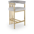  Color_Grey -- Marcello Grey Velvet Upholstered Counter Stool IMAGE 1