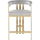  Color_Grey -- Marcello Grey Velvet Upholstered Counter Stool IMAGE 3